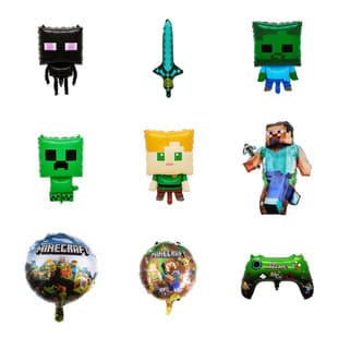 Minecraft Cartoon Aluminum Film Balloon - Shaped Cartoon Balloon Birthday Decoration Toy Balloon