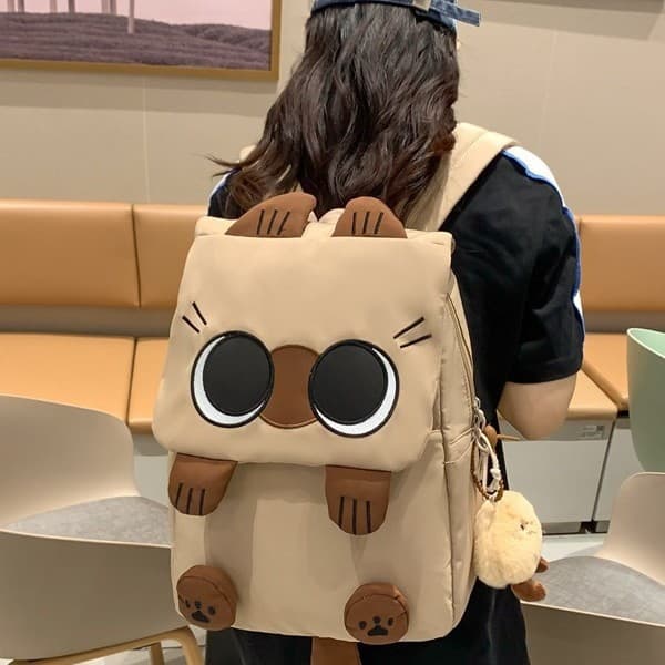 Korean Style New Schoolbag Lightweight Large Capacity Elementary Students Grades 3-6 Backpack Ugly Cute Cat Backpack