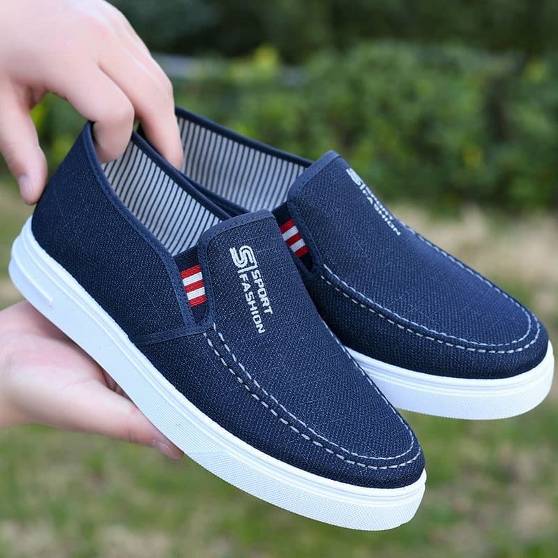 2024 Men's Shoes Spring Casual Shoes New Style Lightweight Breathable Versatile Canvas Shoes for Men, Slip-on Old Beijing Durable