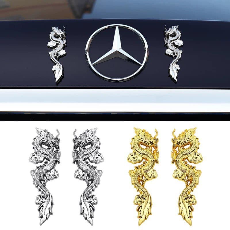Car supplies personalized modification universal car logo 3D three-dimensional metal car labeling creative decoration Chinese dragon labeling