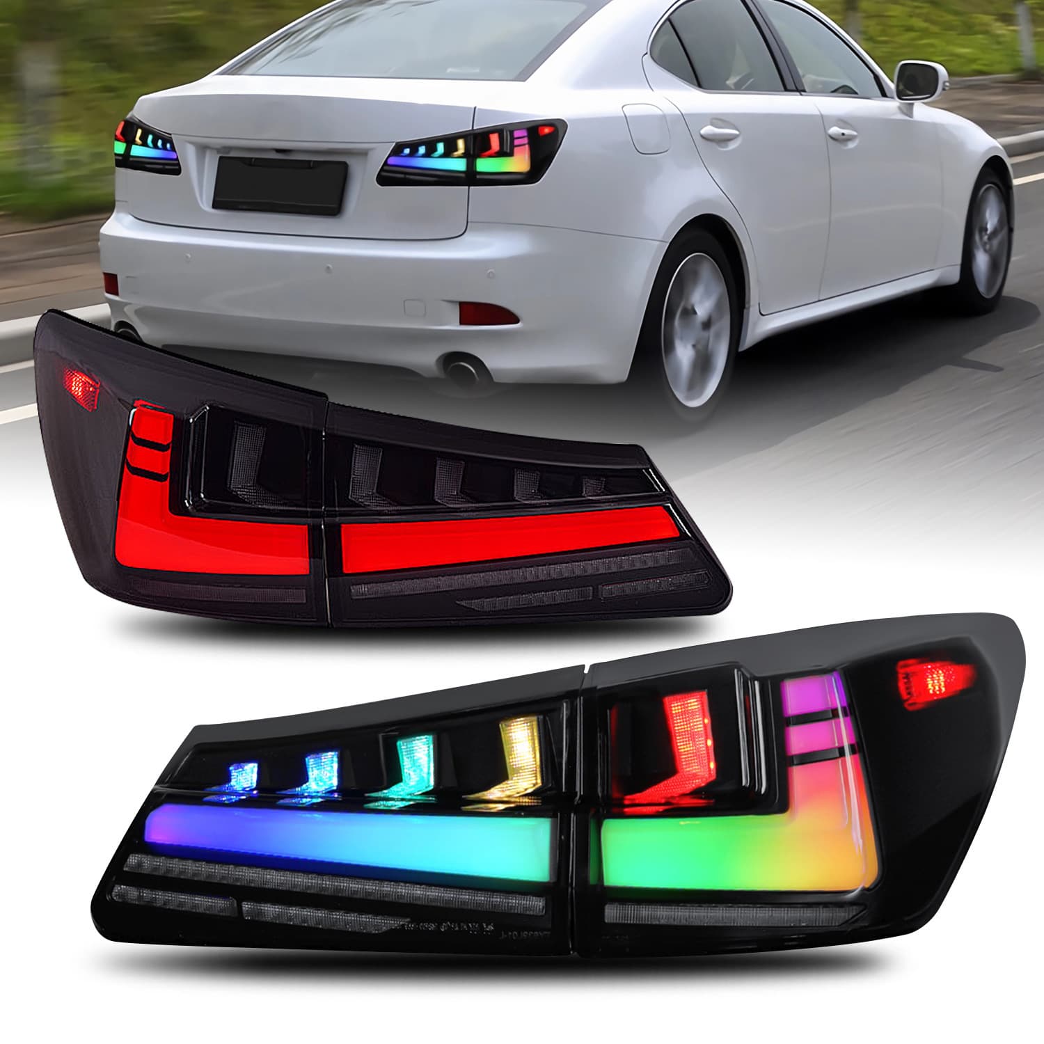 Hcmotionz Is Suitable for Lexus Is250/Is300/Is350 06-12 Models Rgb Tail Light Assembly