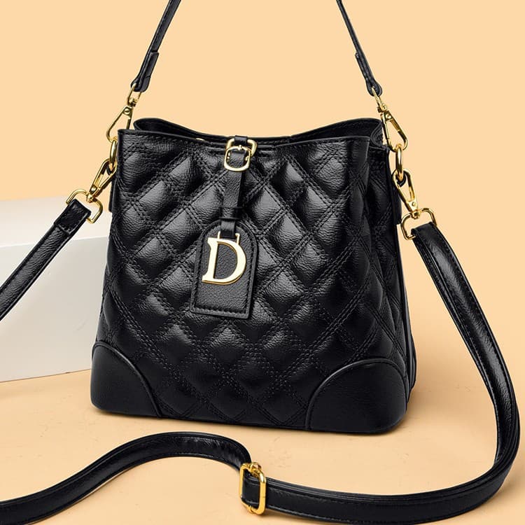 New Quilted Bucket Bag Chanel-Style Premium Simple Handbag Versatile Large Capacity Commuter Shoulder Crossbody Bag