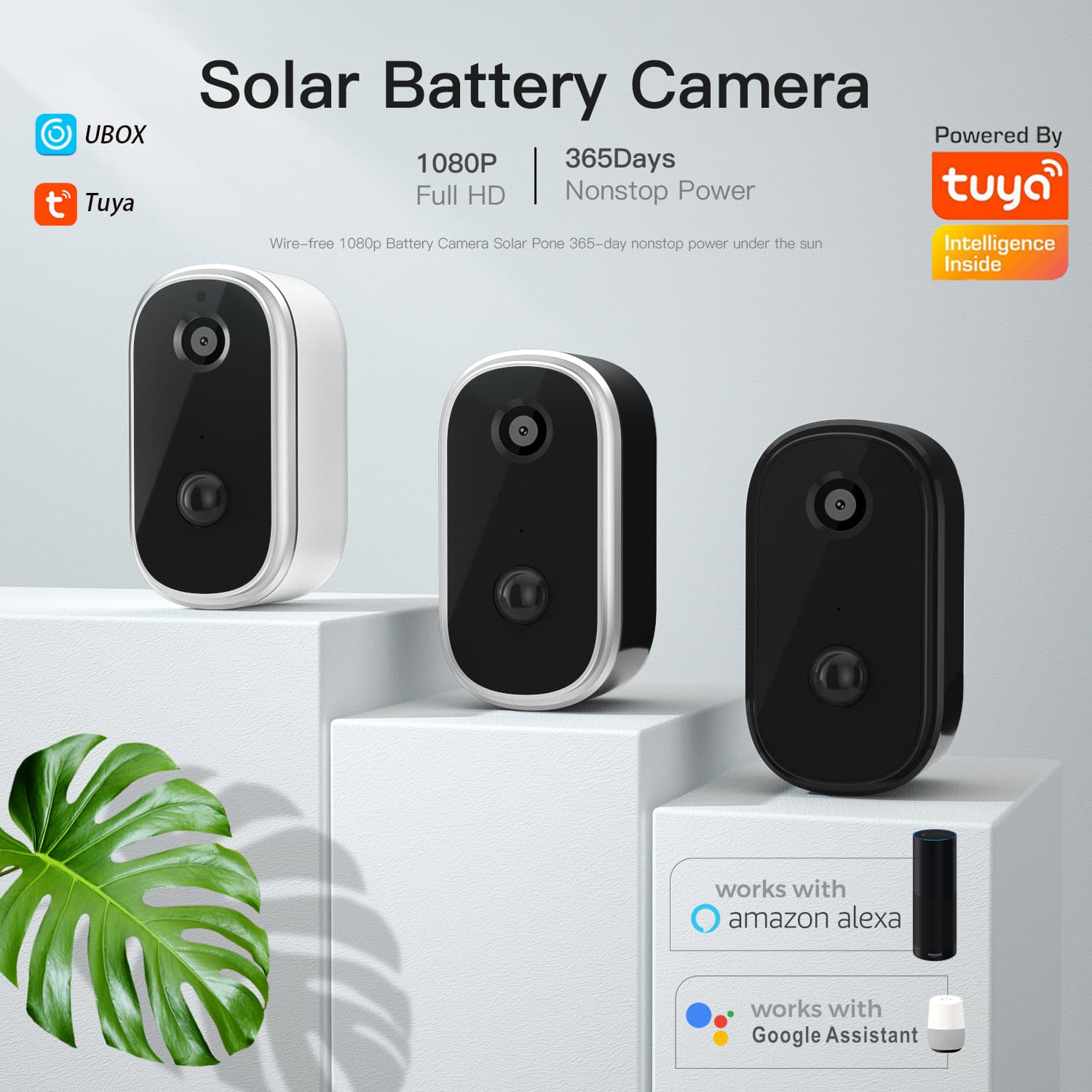 1080P solar low power smart surveillance camera waterproof battery camera wifi camera Tuya