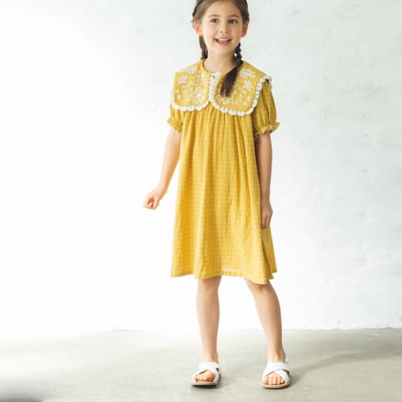 Summer 2023 Japanese Cross-Border Children's Dress, Medium and Large Size, Shawl Lace Casual Girl's Short Sleeve Dress