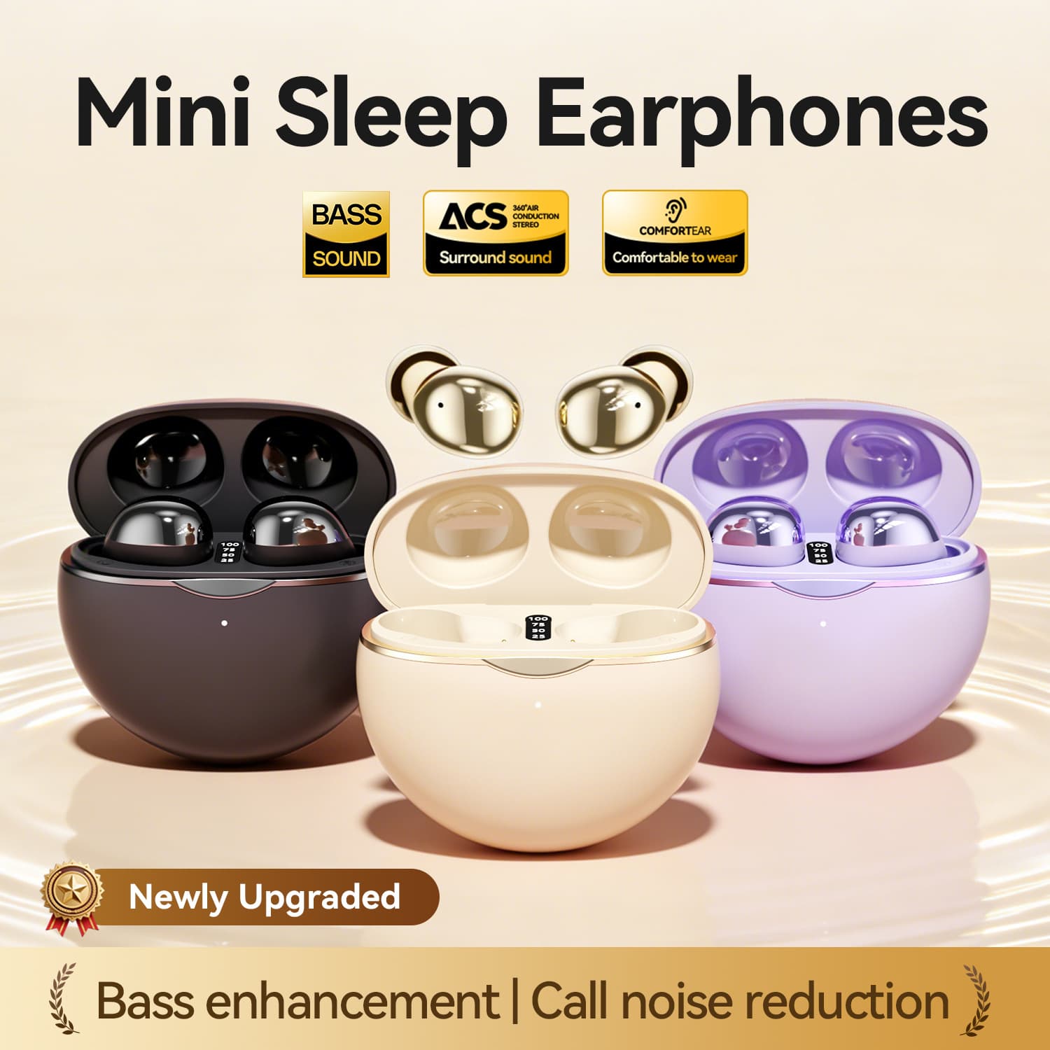Cross-border e-commerce best-selling model with high-looking mini headphone head, super skin-friendly TWS in-ear sleep Bluetooth headset