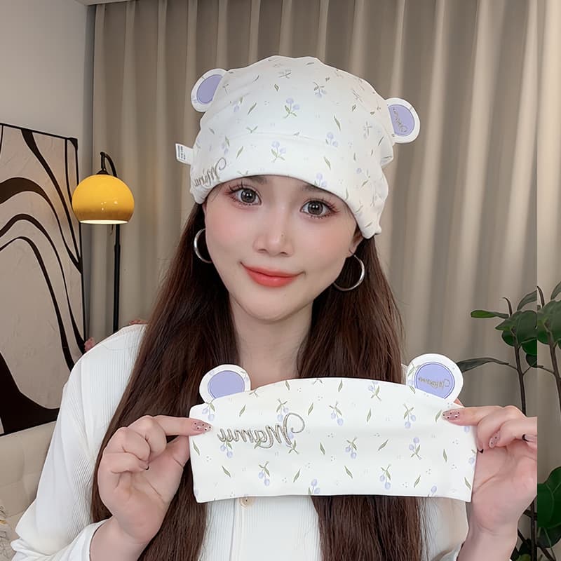 Maternity Pure Cotton Class A Maternity Cap, Cute Headband Style, Breathable Skin-Friendly Windproof Forehead Protection Maternity Cap