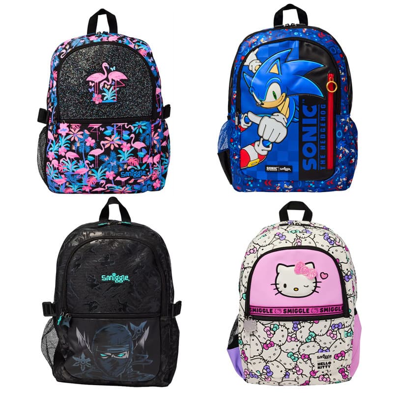 Australian Smiggle Large Backpack for Primary and Secondary School Students, Children's Double Shoulder Bag, Outdoor Casual High Capacity Bag