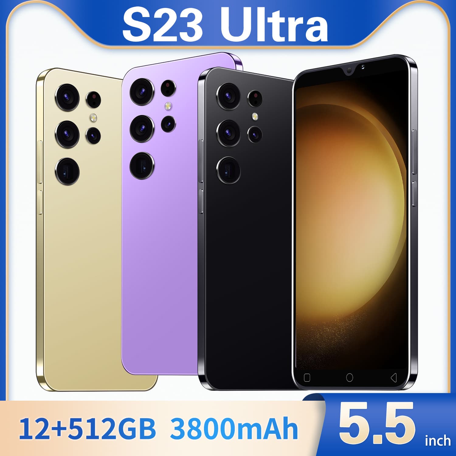 Southeast Asia Hot Selling Cross-Border Phone S23Ultra 1+8 Low-End Spec Foreign Trade Smart Android Phone Overseas Warehouse Drop Shipping