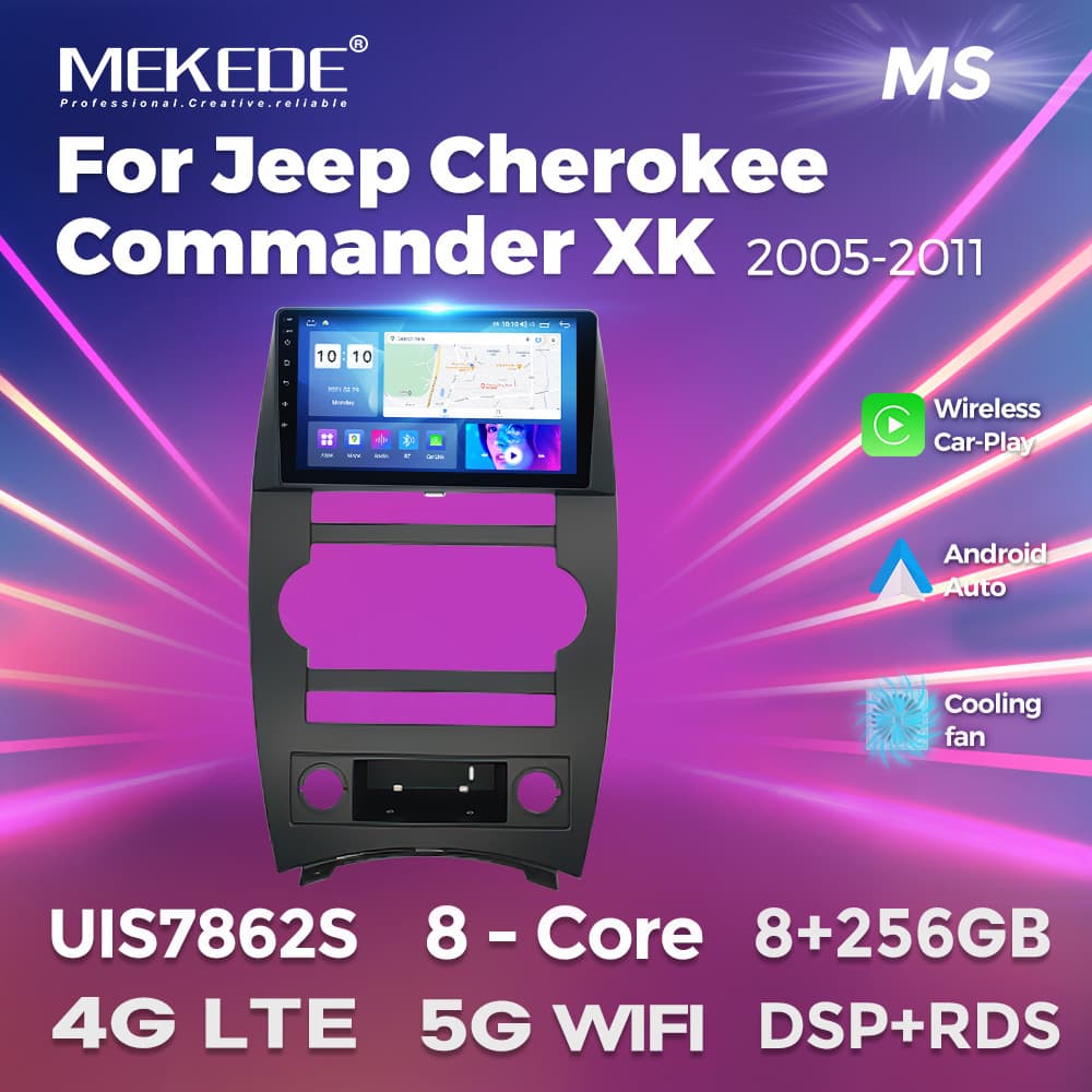 Compatible with Jeep Cherokee Commander XK 2005-2011 Android Large Screen Central Control Navigation