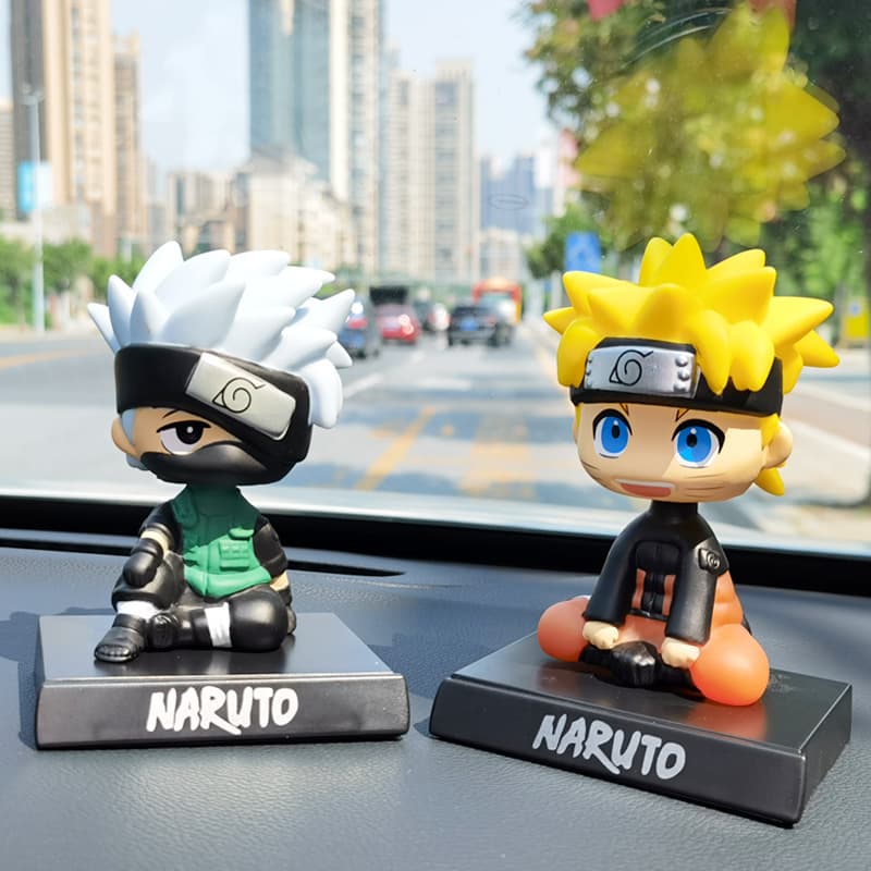 New! Naruto Car Ornament - Naruto and Kakashi Bobblehead Figurine, Cake Decoration Toy