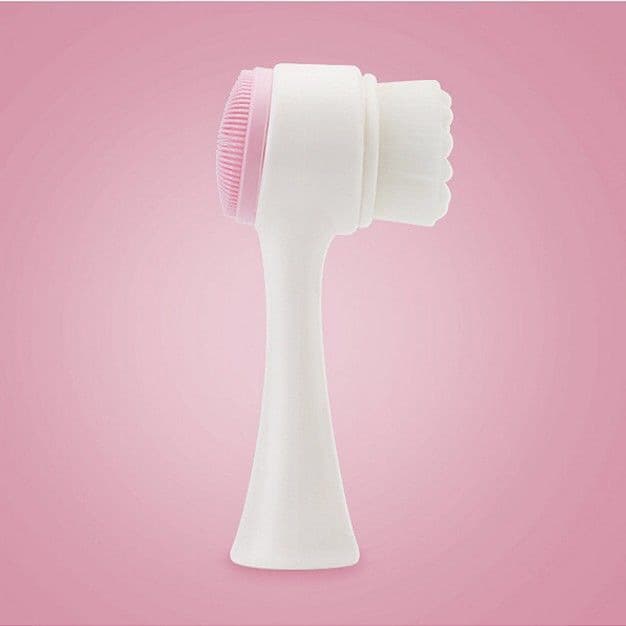 Double-Sided Facial Cleansing Brush with Soft Silicone Bristles, Manual Makeup Remover Tool for Deep Cleansing