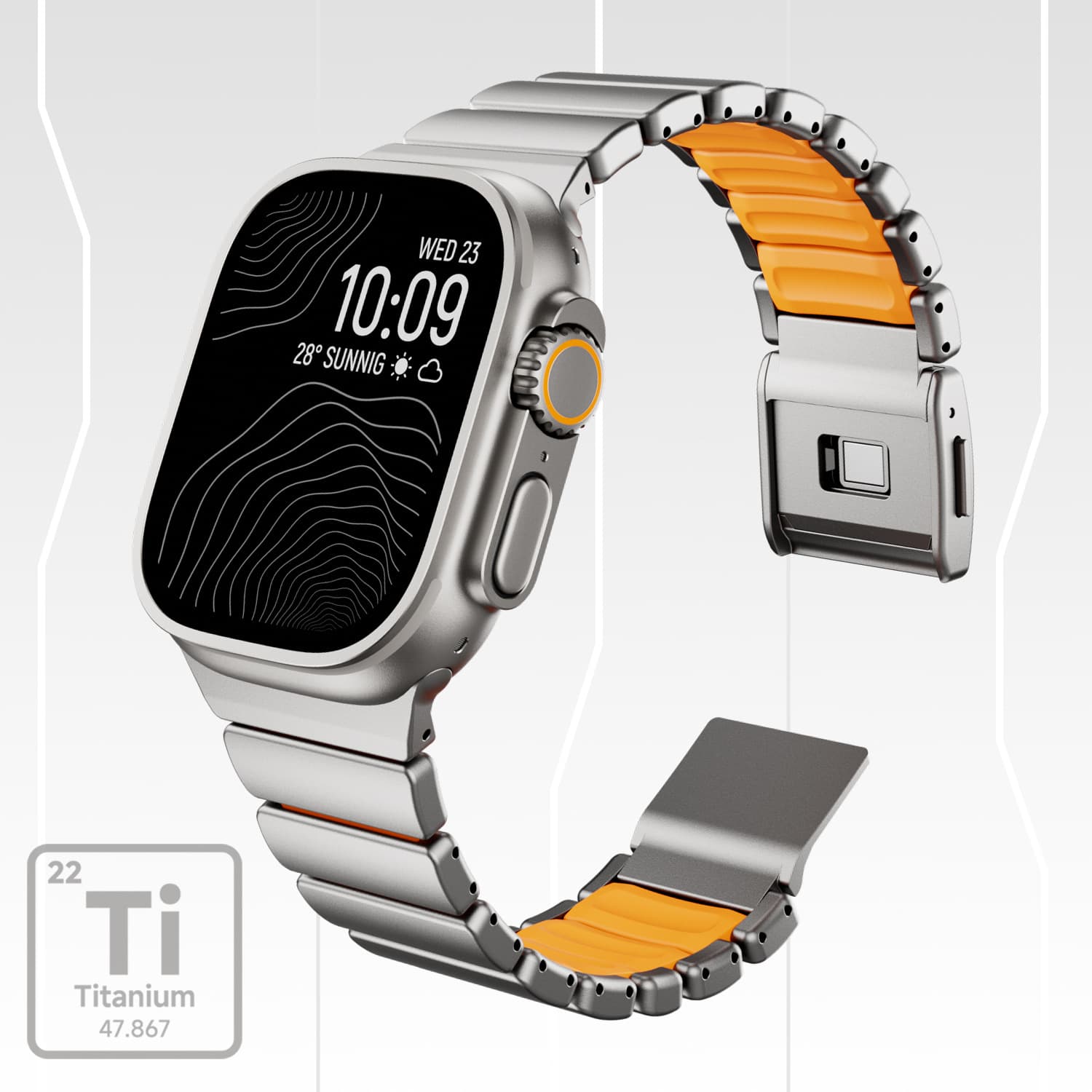 Compatible with Apple Watch 1 2 3 4 5 6 7 8 9 10 Apple i watch Titanium Alloy Magnetic Buckle Watch Band