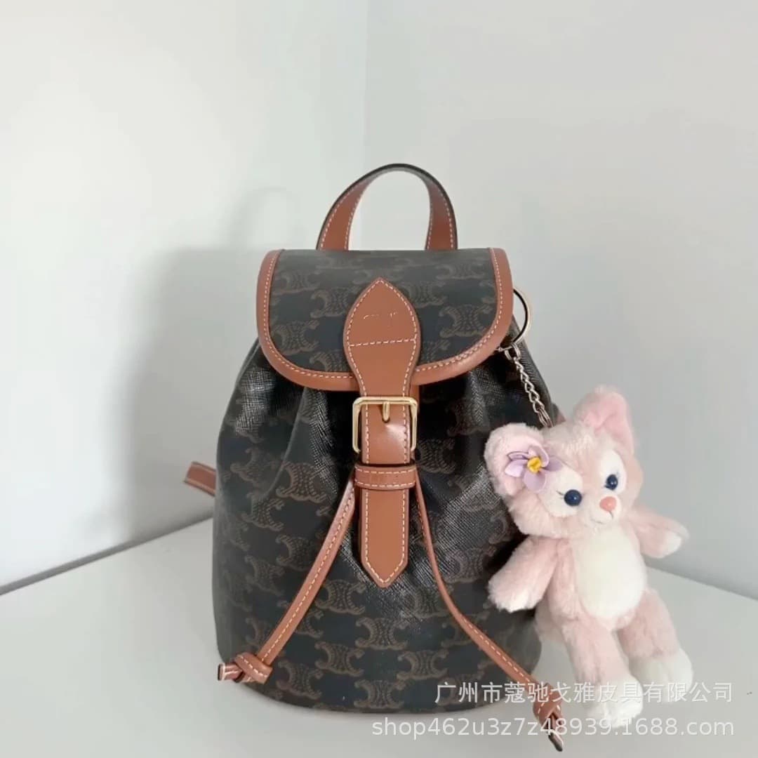 New Triumphal Arch Monogram Backpack Retro Small Backpack Mini Cute Versatile Handbag Fashion Drawstring Small Backpack