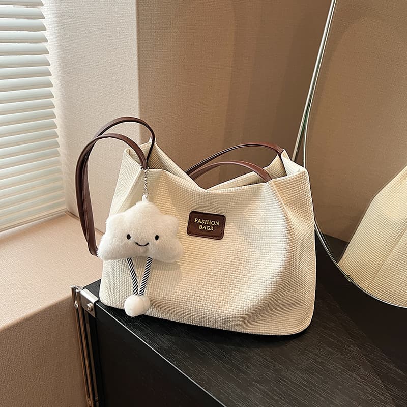 Large Capacity Women's Bag 2025 New Autumn Versatile Simple Shoulder Bag, Fashion Commuter Tote Bucket Bag