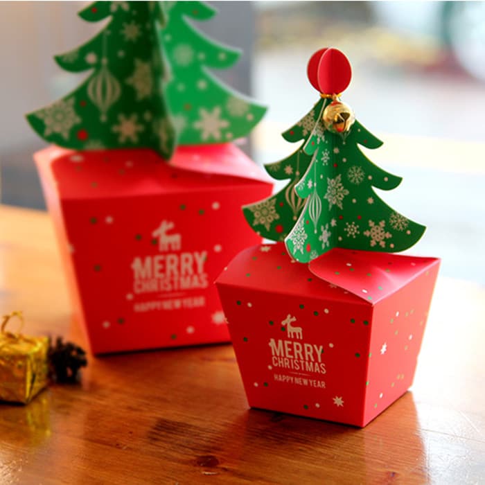 Christmas Gift Wrapping Box, Paper Box, Christmas Tree Apple Box, Packaging Box, Peace Apple Box, Candy Cake Box