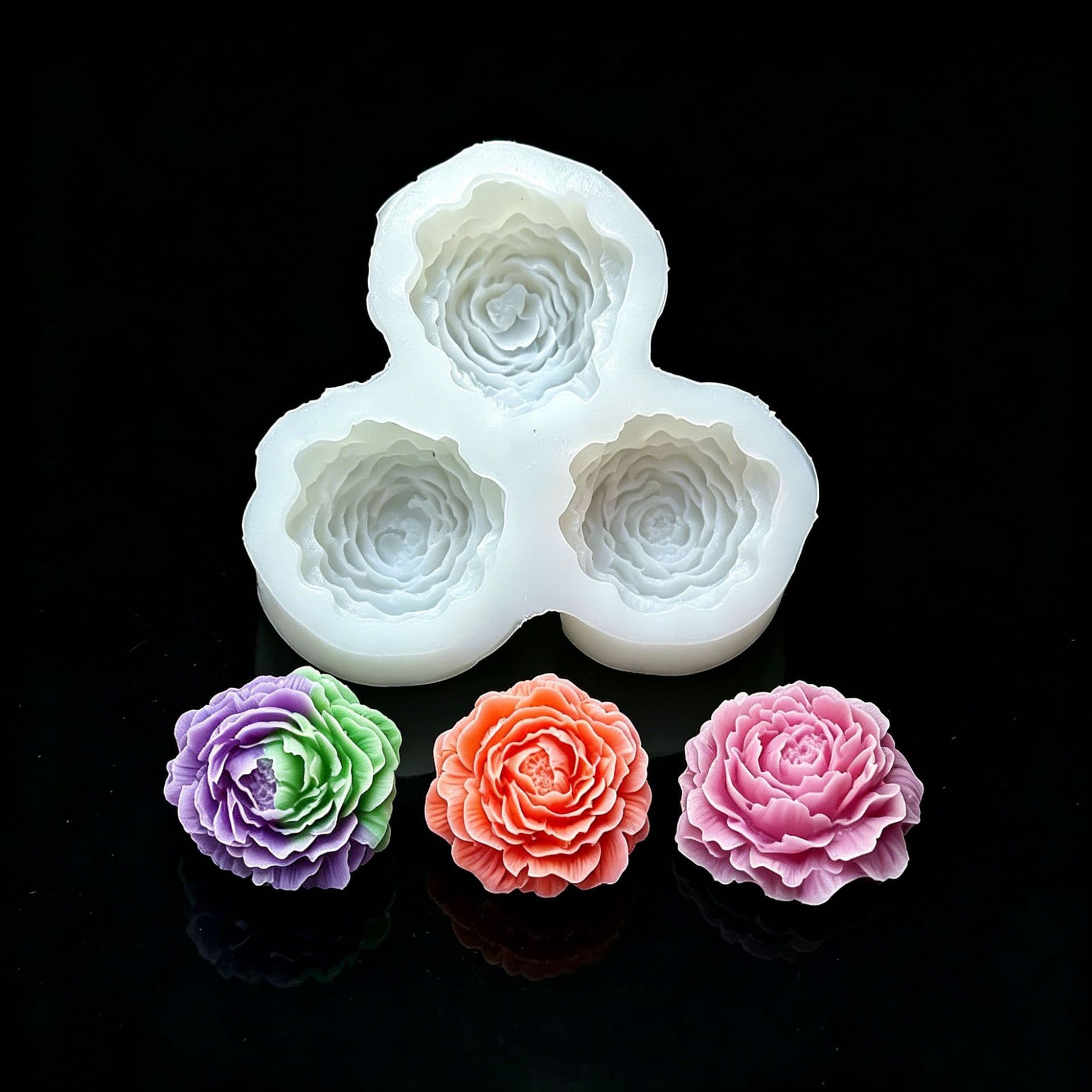 3D Peony Flower Aromatherapy Candle Silicone Mold DIY Peony Aromatherapy Plaster Home Decor Mold