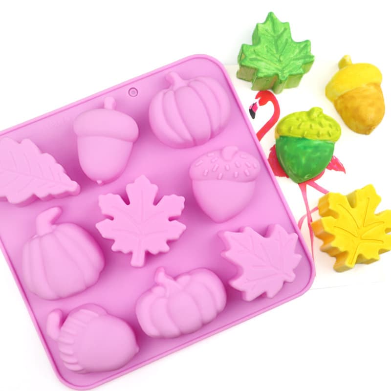 Minghao 9-Piece Leaf Nut Pumpkin Silicone Chocolate Mold Handmade Cold Process Soap Mold Creative Crystal Glue