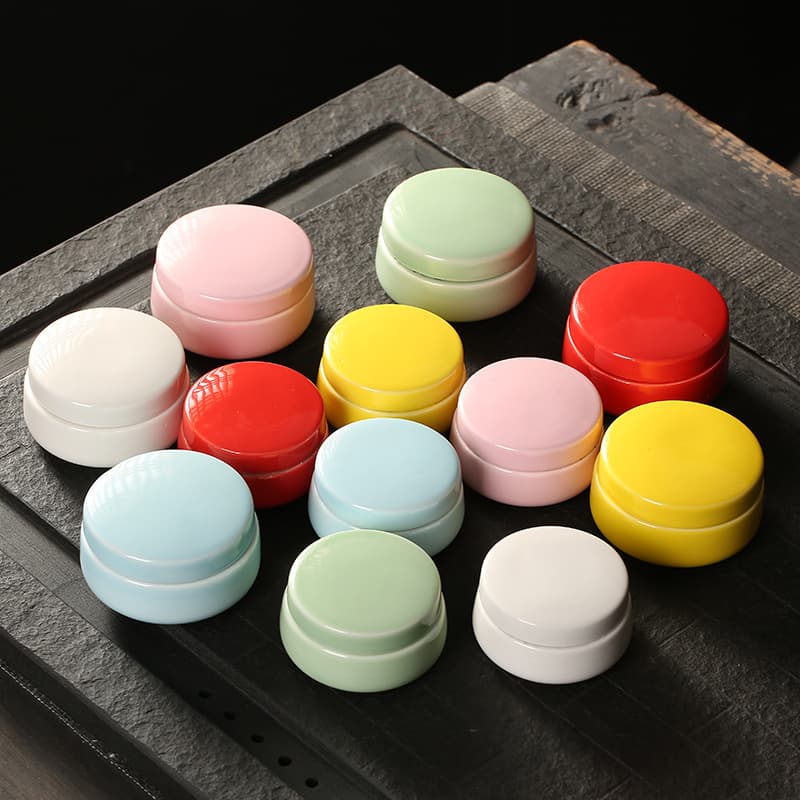 Lanxing [Small Batch Wholesale] Ceramic Mini Tea Canisters, Multi-Purpose Sealed Containers for Powder, Spices, or Medicine