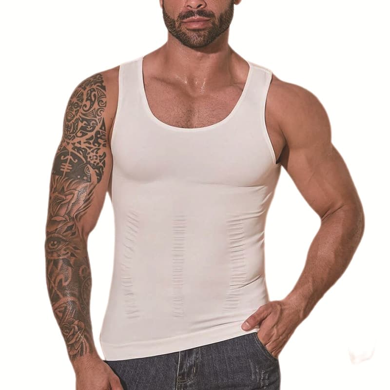 [High Elastic Nylon, Anti-static] Seamless Cross-Border Men's Shapewear, Tummy Control, Fitness Base Layer, Tank Top