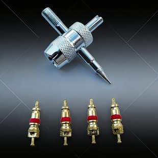 Tire Valve Core Wrench Set 4-in-1 Valve Stem Repair Installation Removal Tool Key for Electric Vehicles