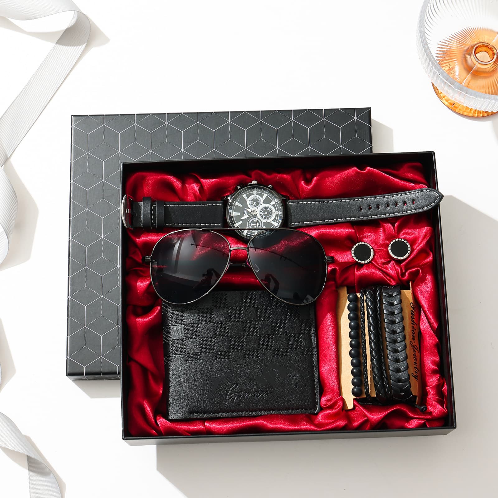 Cross-border Men's Business Gift Set Teacher's Day Gift Box Sunglasses Wallet Watch Valentine's Day Gift