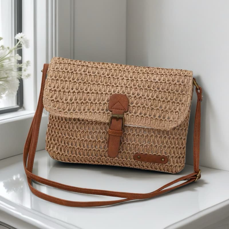 Cross-border Premium Straw Woven Bag Handmade Woven Bag Summer New Straw Bag Beach Bag Crossbody Bag for Women