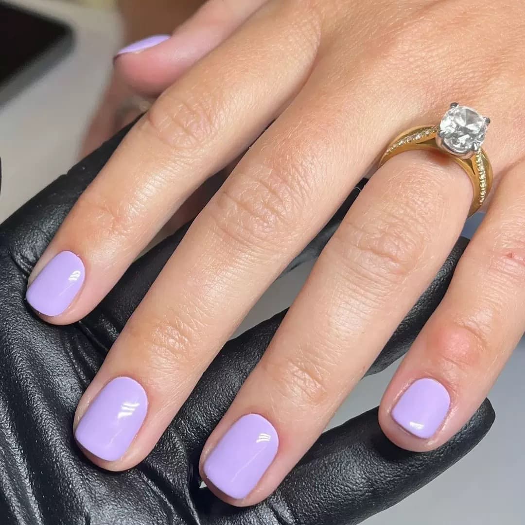 Southeast Asia cross-border pure purple small square nails short taro purple nails wholesale cream purple wearable nails 24 pieces boxed