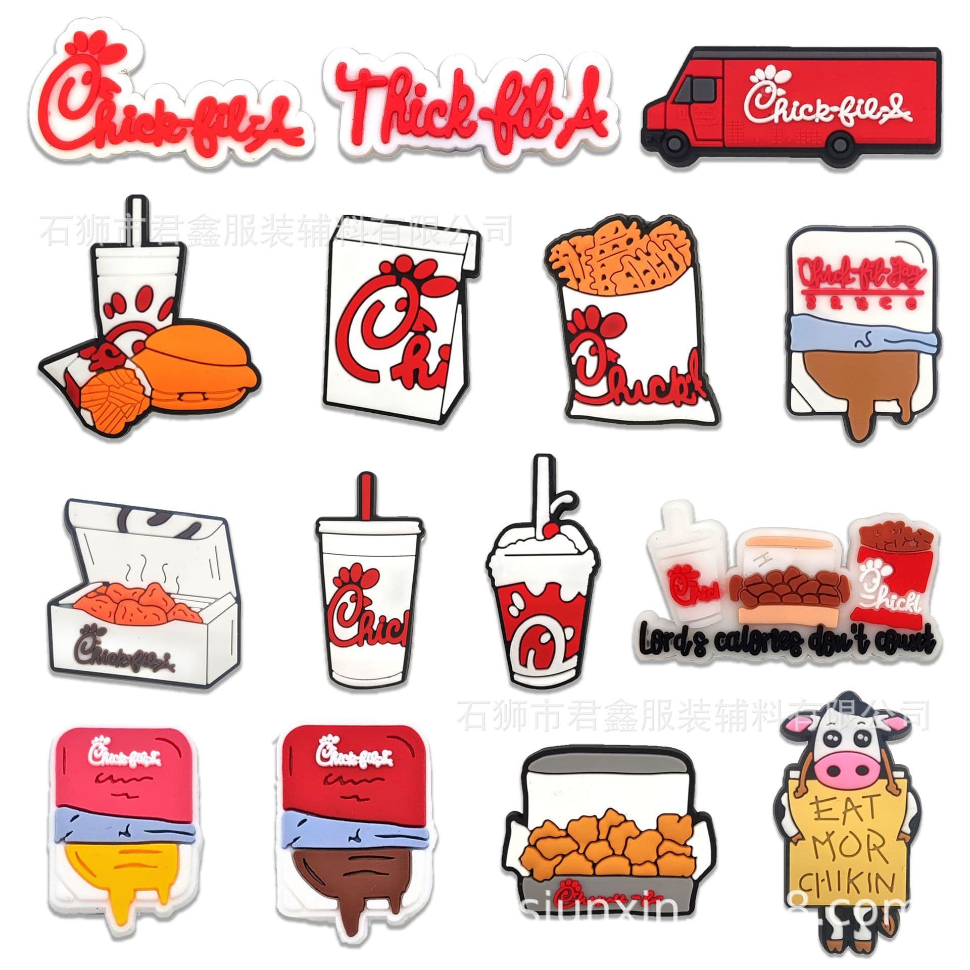 Fried Chicken Burger Shop Shoe Charms Shoe Buckles Croc Accessories Decorative Buckles In Stock