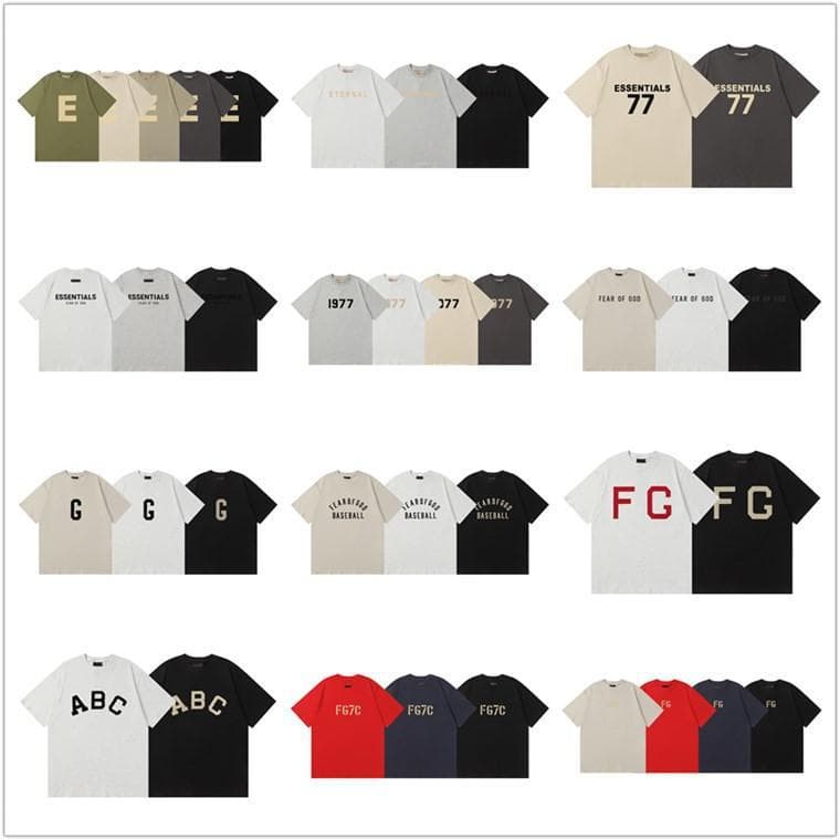Authentic Meichao Cross-Border Short Sleeve European American High Street FOG Essentials Couples Men Women ESS Streetwear T-Shirt Cross-Border Stock