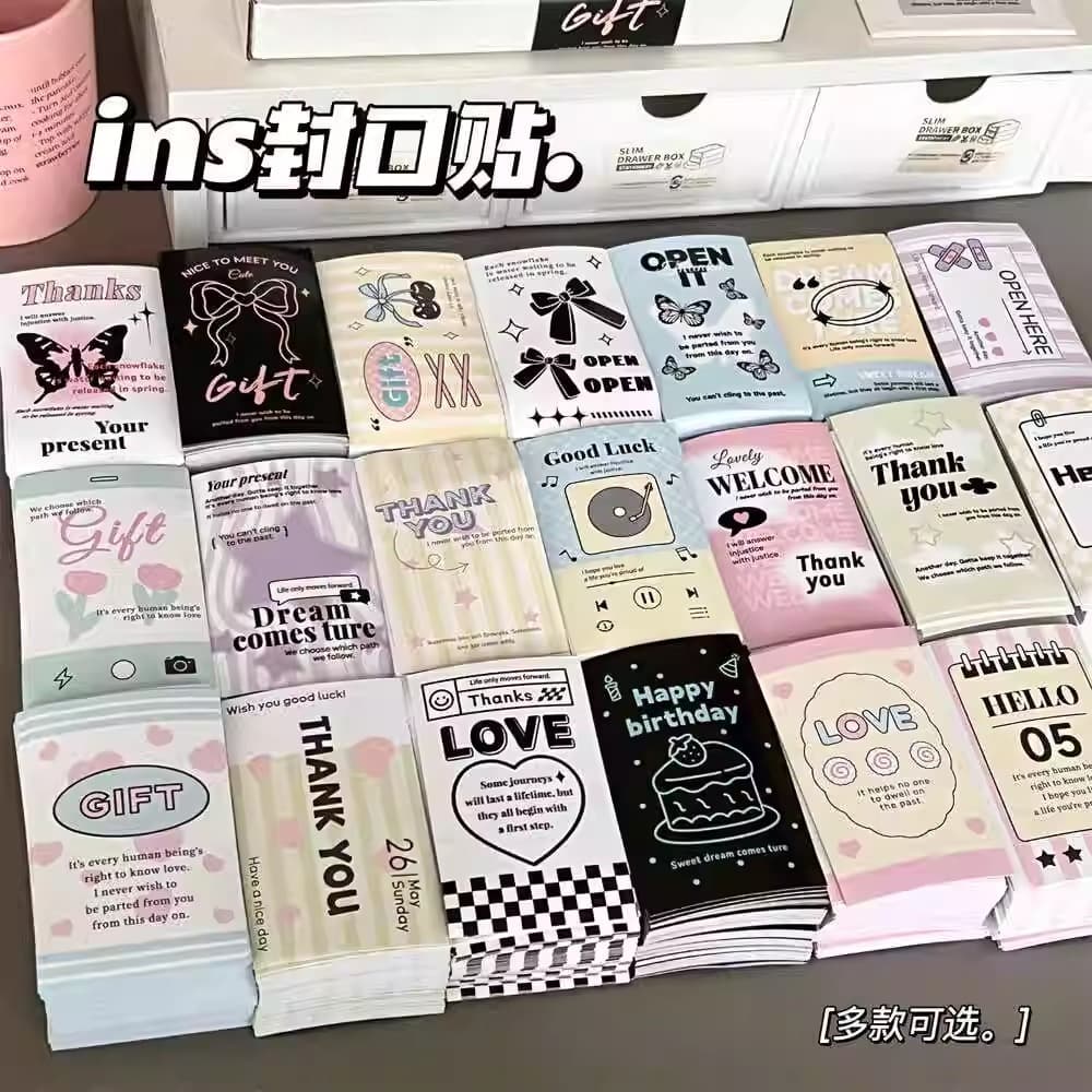 Ballet-style Fashion Minimalist Sticker Ins-style Versatile Seal Sticker Korean-style Packaging Essential Card Sealing Sticker