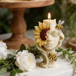 Sunflower Portrait Scented Candle Silicone Mold DIY Handmade Resin Gypsum Aroma Stone Mold Wholesale