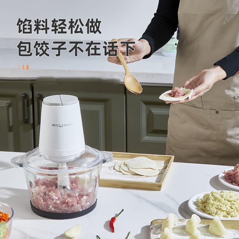 Powerful Glass Jar Meat Grinder for Home and Commercial Use, Multifunctional Electric Food Processor for Mincing Meat, Garlic, and Vegetables