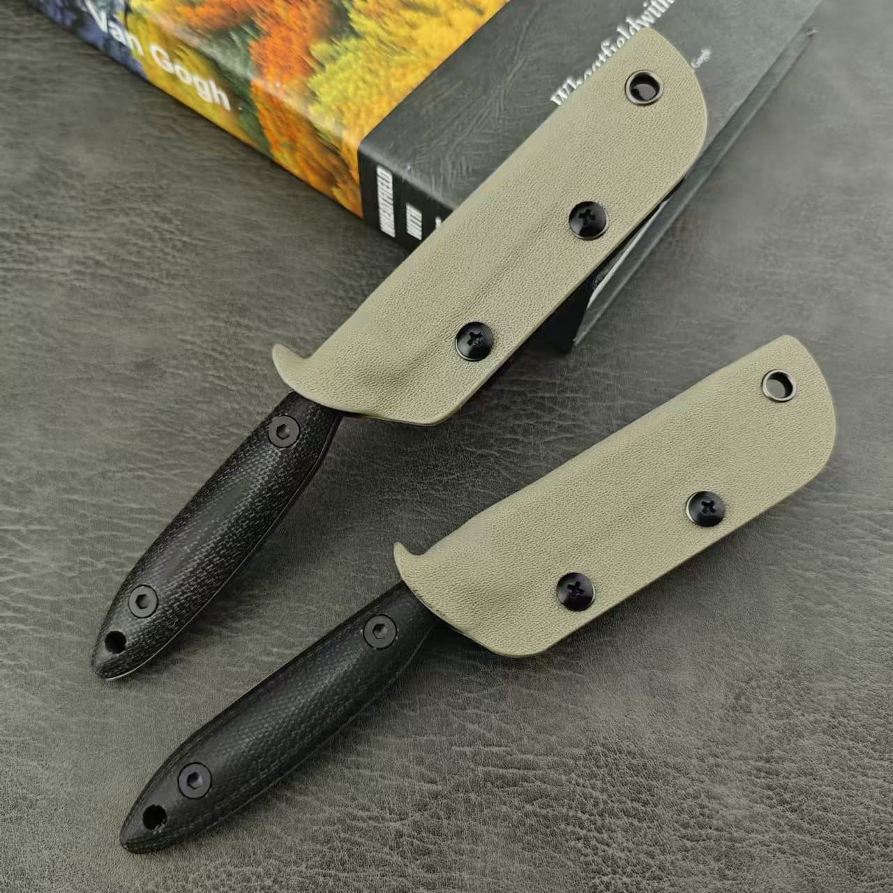 Cross-Border ESEE Linen Handle Outdoor Camping Survival Knife High Hardness Portable Survival Knife Self-Defense Knife Small Fixed Blade