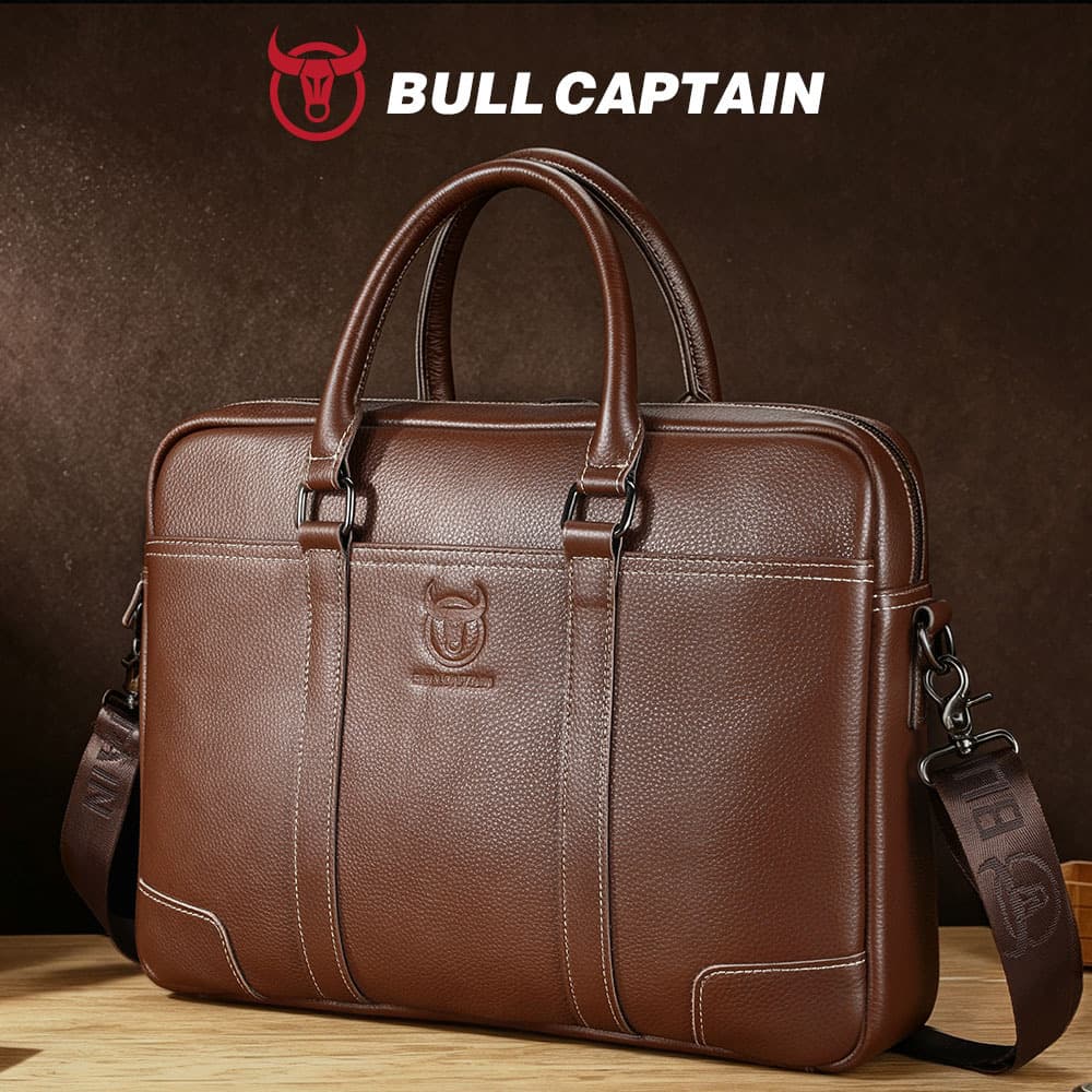 Niuchuanzhang Leather Men's Bag Genuine Leather Handbag Men's Top-Layer Cowhide Laptop Bag 15-inch Business Large-Capacity Briefcase