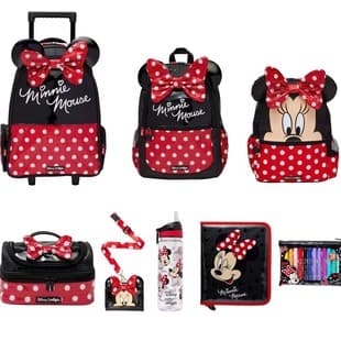 Australia Smiggle Red Minnie Series Stress Relief Backpack Trolley School Bag Double-Layer Lunch Box Pencil Case Wallet Water Bottle