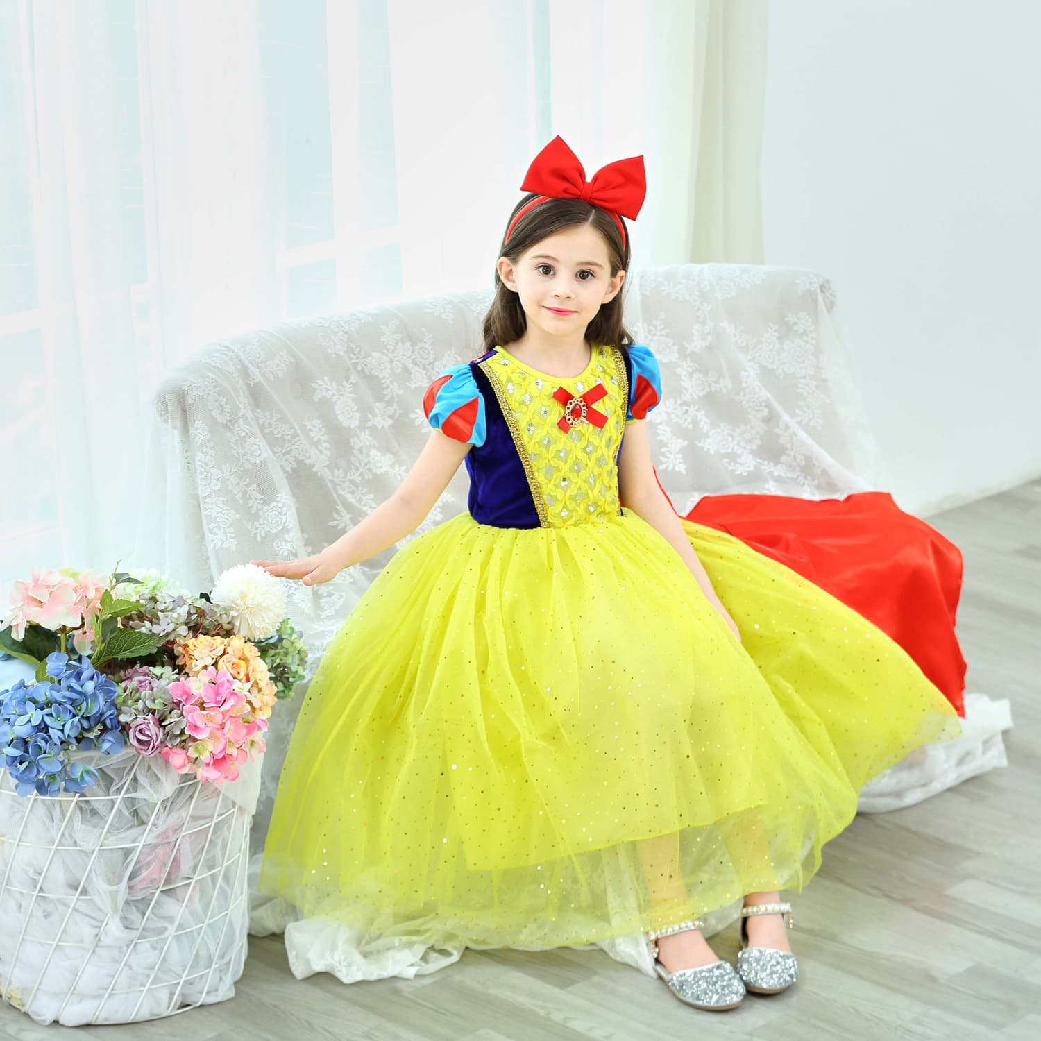 Christmas Children's Snow White Dress for Girls, Little Girl Kids Dress, Big Girl Super Stylish Princess Dress