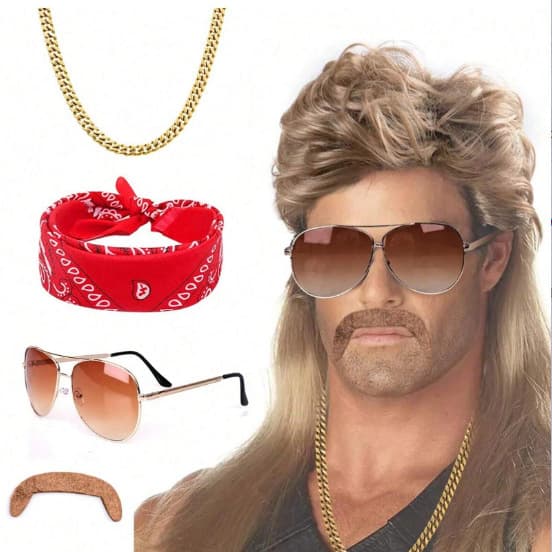 Cross-Border Halloween 80s Punk Heavy Metal Cosplay Costume European and American Men's Rock Curly Hair Wig Disco