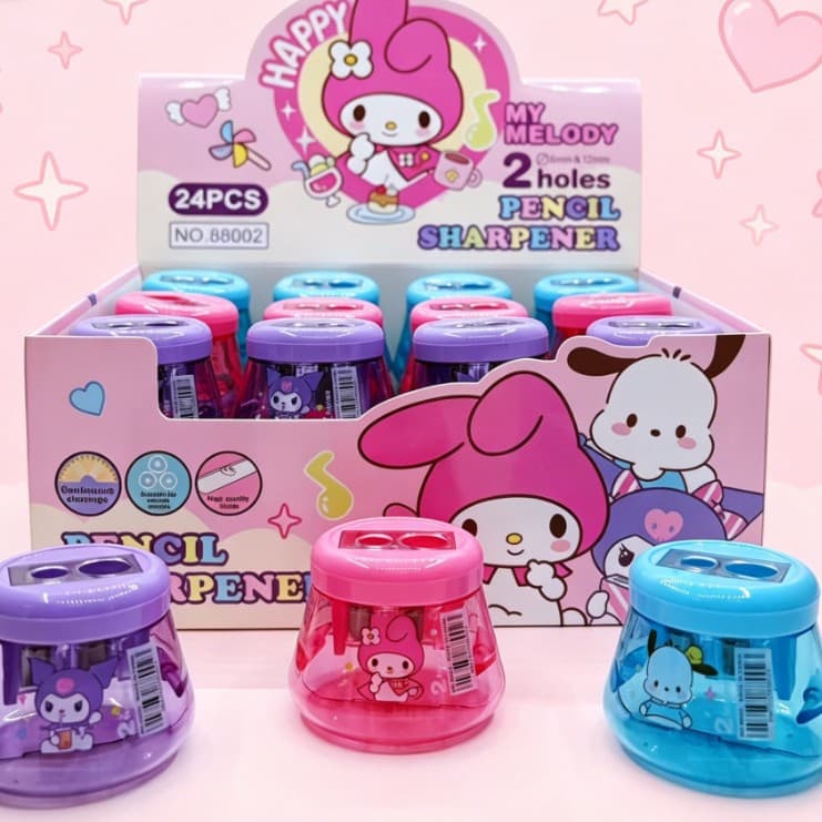 New creative double-hole pencil sharpener for students, compact cartoon pencil sharpener, cute portable pencil sharpener, children's pencil sharpener