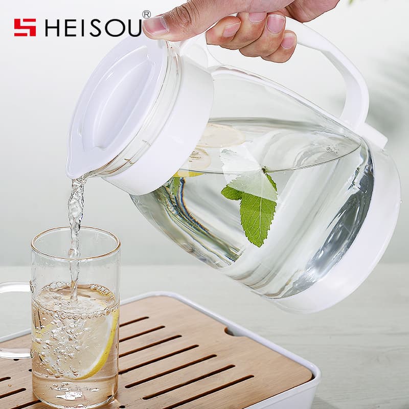 Cold Water Bottle Glass Heat-Resistant High-Temperature Explosion-Proof Water Bottle Household Large Capacity Cold White Open Water Cup Teapot Set Cold Water Bottle