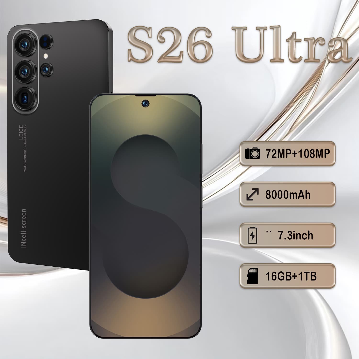 Cross-border mobile phone S26 Ultra Android smartphone 7.3-inch large screen mobile phone source manufacturer TK can be shipped on behalf of