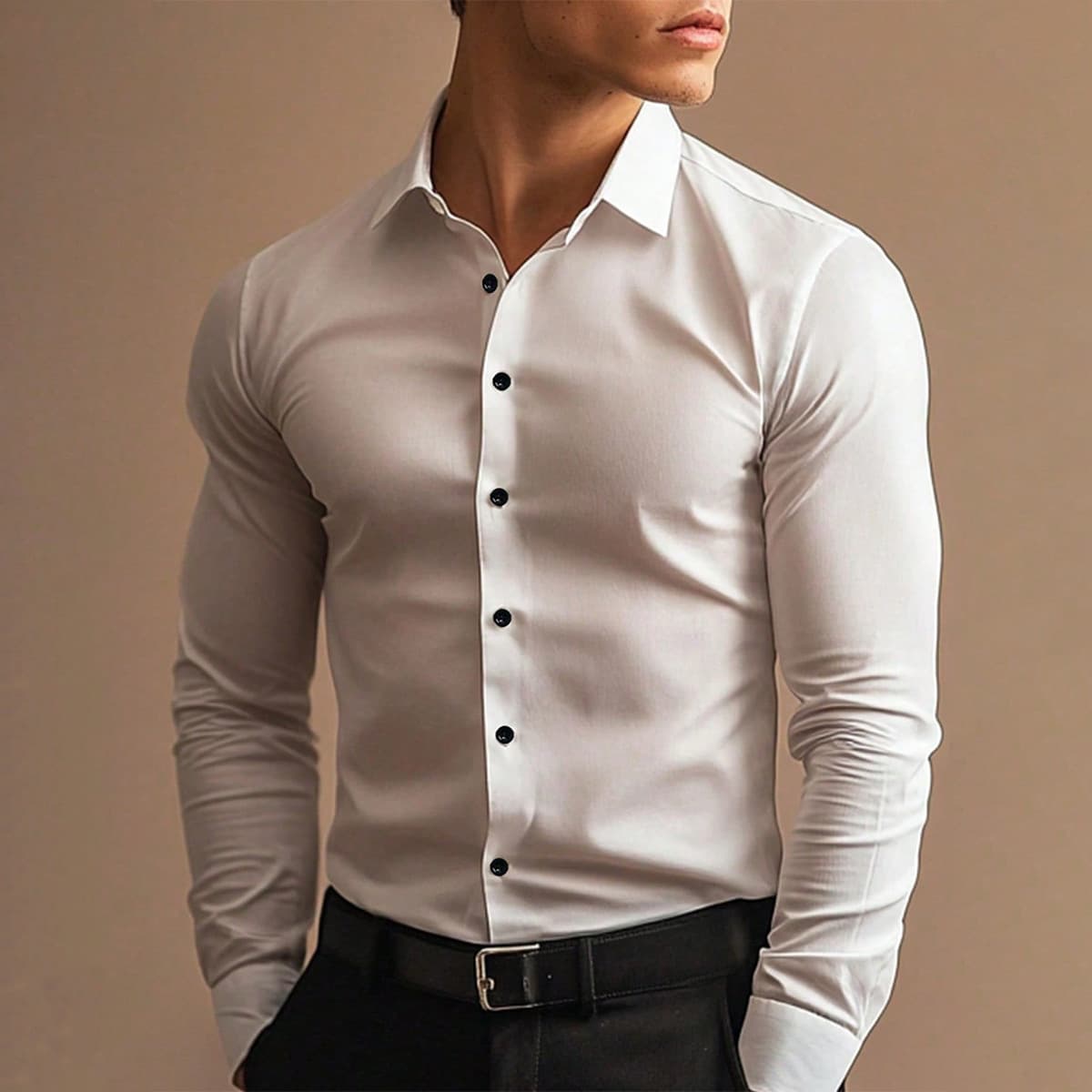 Cross-border trade men's shirt business cool professional slim fit shirt formal wear wrinkle-resistant long sleeve shirt