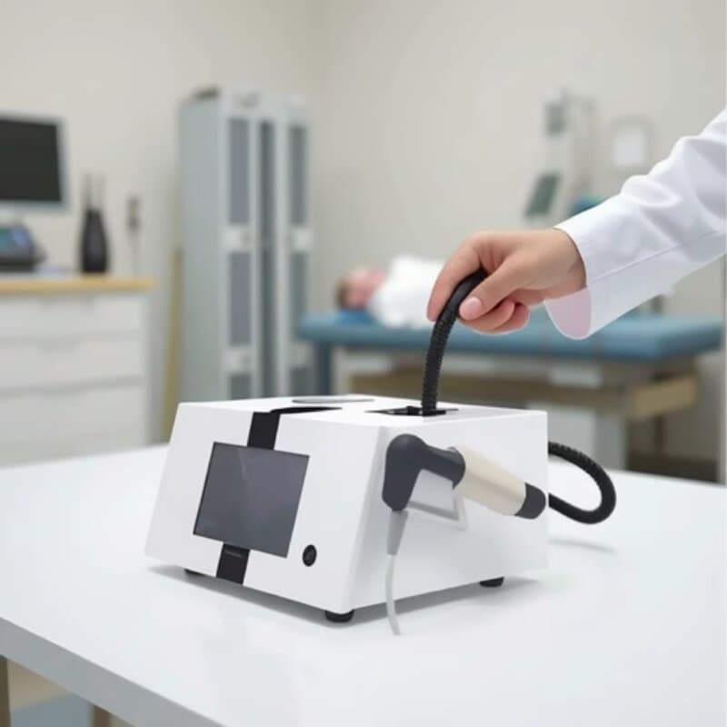 Air pressure ballistic extracorporeal shock wave physiotherapy device physical high frequency vibration soothing