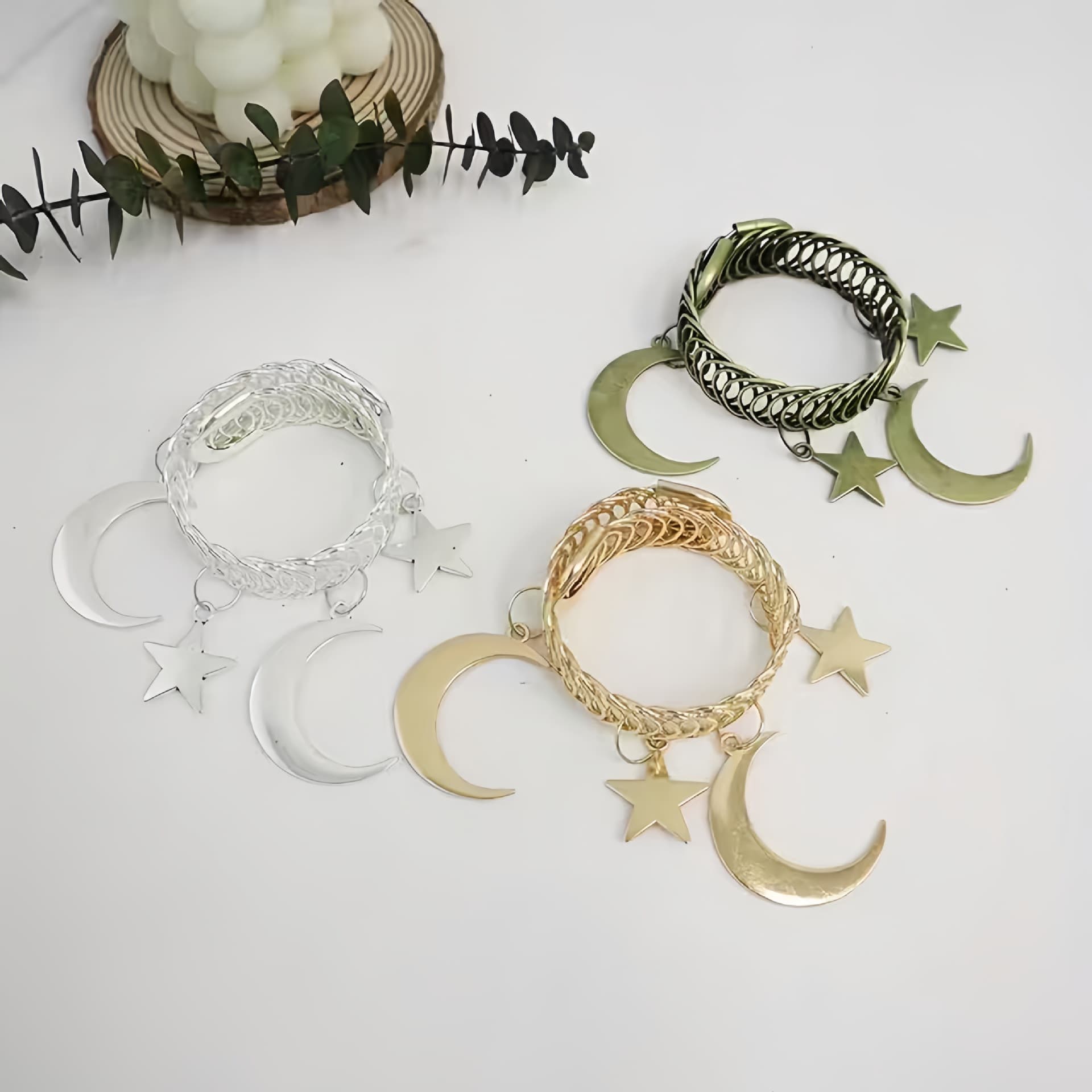 Cross-border Hot Selling Bestseller Simple Star Moon Spring Ring Curtain Tiebacks, Home Bedroom Living Room Curtain Buckle Wholesale