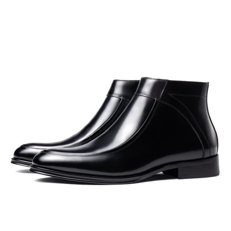 Winter High-Top Leather Shoes for Men Business Casual Leather Boots Cowhide British Martin Boots Warm Cotton Shoes Lined Boots Men's Fashion