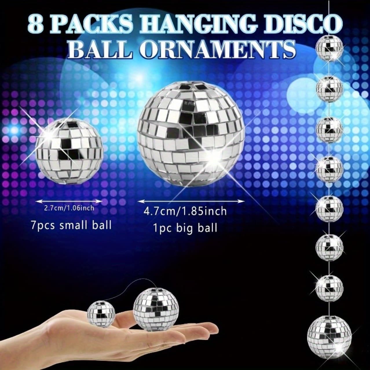 ins Christmas decoration glass ball laser mirror ball disco ball bar kvt cake decoration