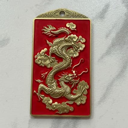 Chinese Ethnic Style Brass Double Dragon Keychain Pendant Metal Accessory Gift Decoration Unisex Small Gift