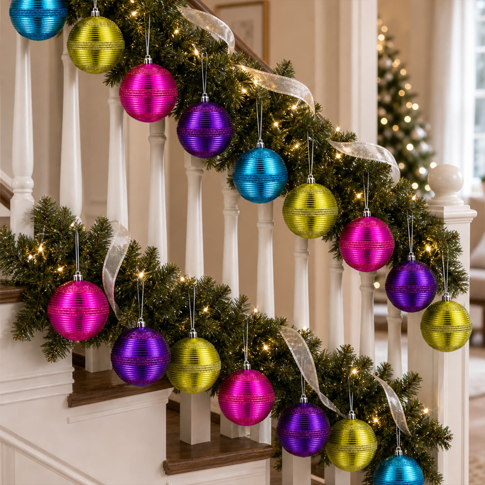 Christmas Decoration 10CM Electroplated Painted Ball New Christmas Ball Christmas Tree Ornament Cross-border Christmas Ball Hanging Decor