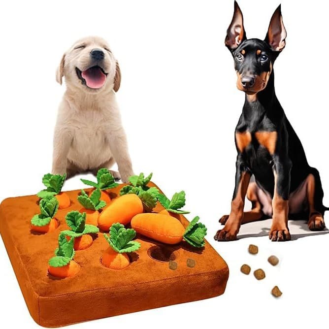 12 Squeaky Carrots Puzzle Toys, Hide & Seek Carrot Dog