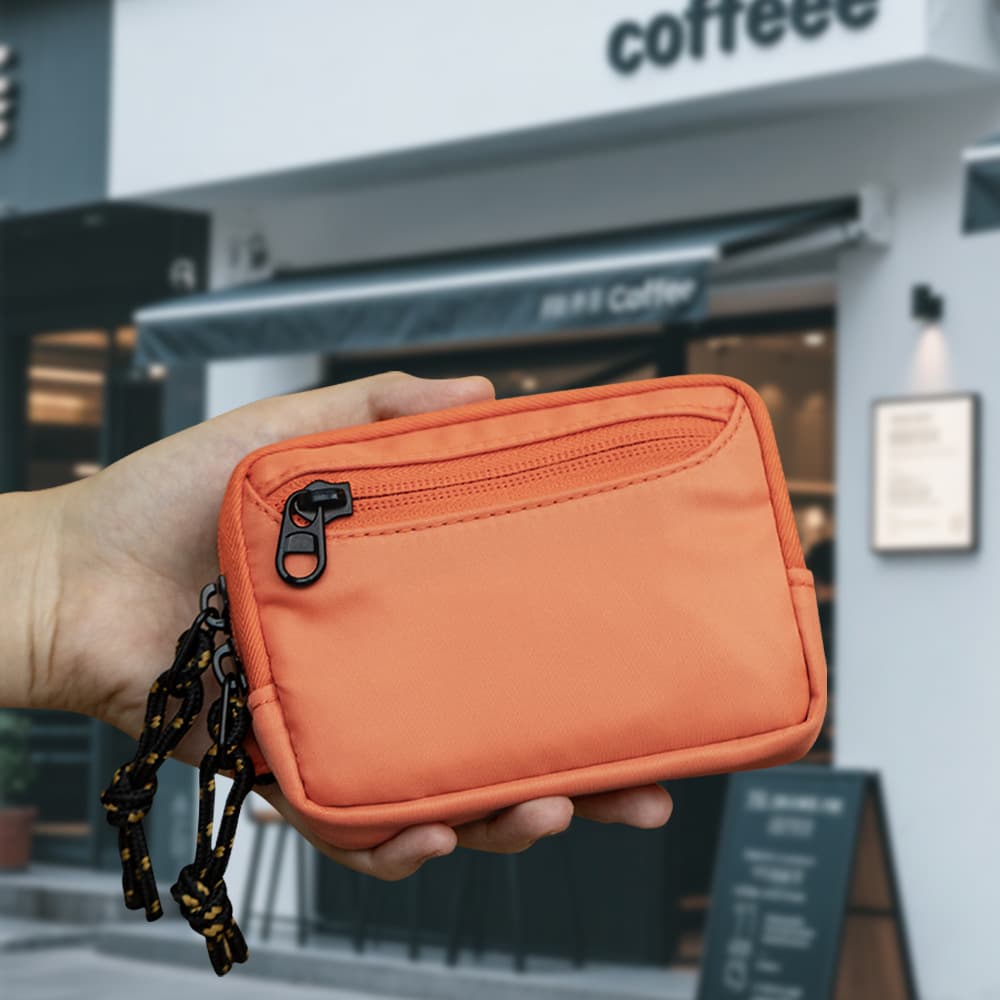Mini Multi-Functional Large Capacity Coin Purse Simple Design Portable Wallet with Multiple Card Slots Compact Size Nylon Materi