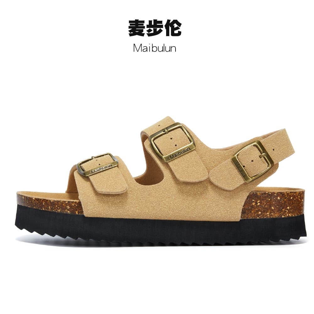 Cork Flat Sandals Roman Style Summer Beach Cross-Border Wholesale Unisex Versatile
